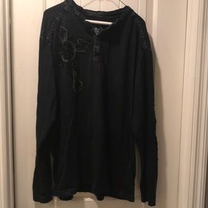 Men’s affliction Henley style shirt